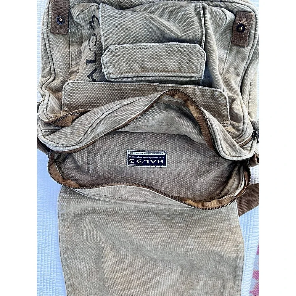 Halo 3 2007 UNSC Microsoft XBOX Tan Limited Edition Canvas Messenger Bag